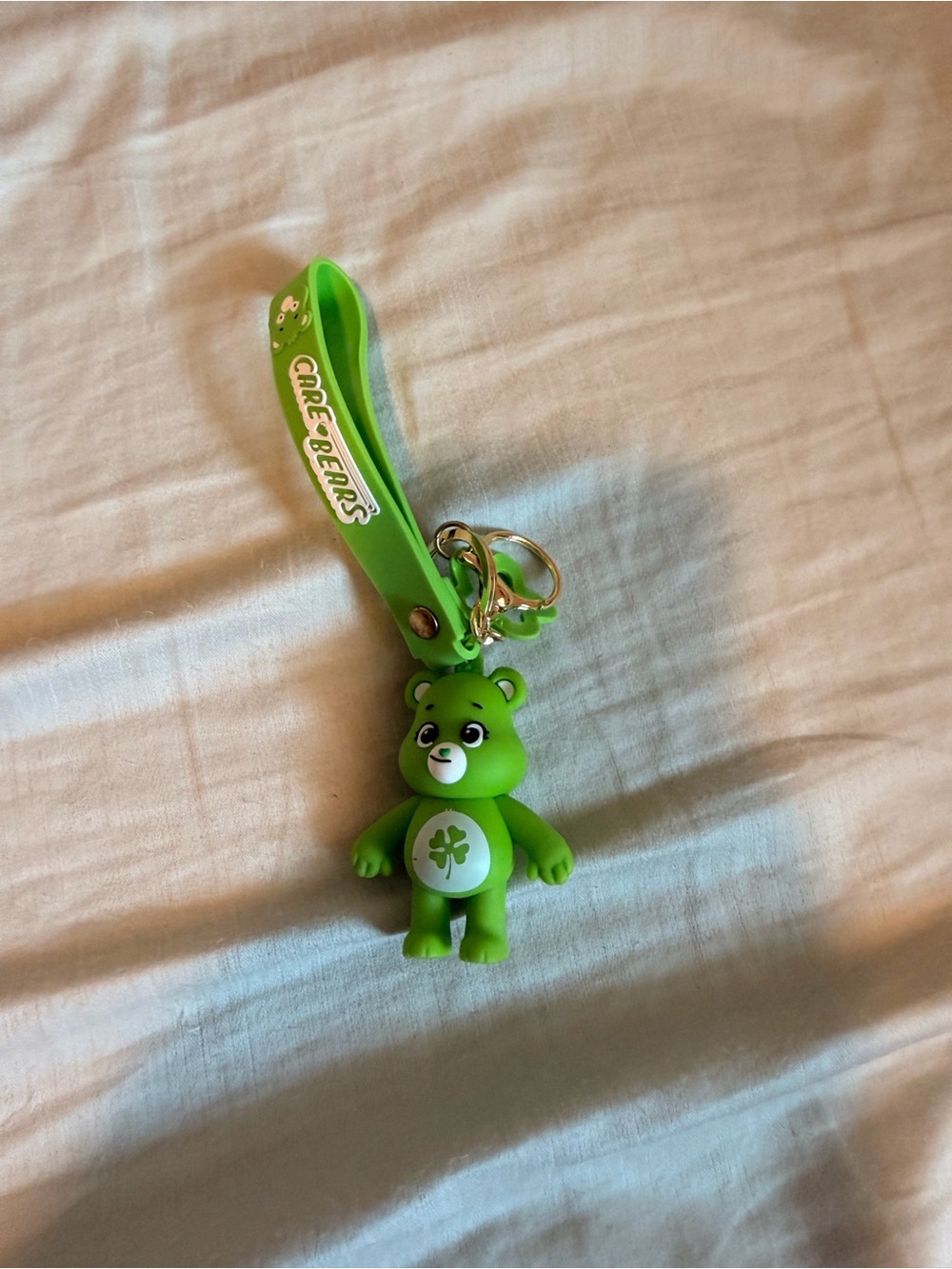 Care Bear green keychain good luck bear green wrist strap
